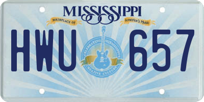 MS license plate HWU657