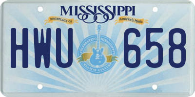 MS license plate HWU658
