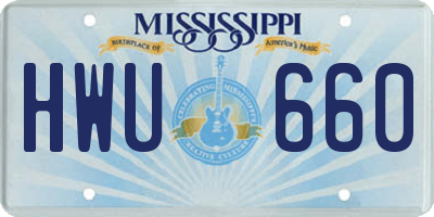 MS license plate HWU660