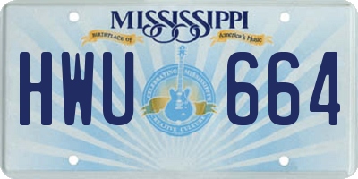 MS license plate HWU664