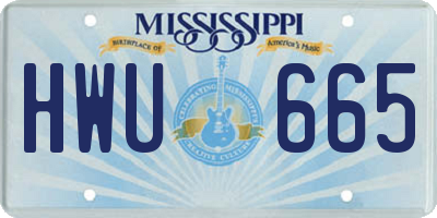 MS license plate HWU665