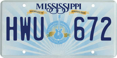 MS license plate HWU672
