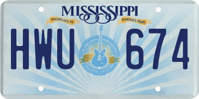MS license plate HWU674