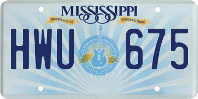 MS license plate HWU675