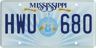 MS license plate HWU680