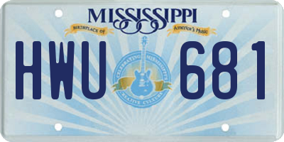 MS license plate HWU681