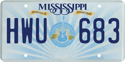 MS license plate HWU683