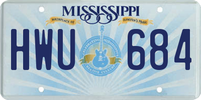MS license plate HWU684
