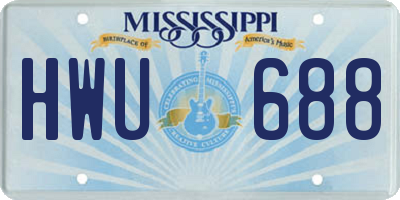 MS license plate HWU688