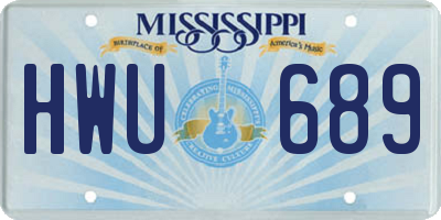 MS license plate HWU689