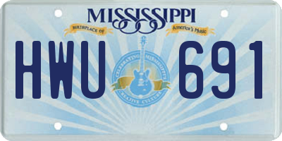 MS license plate HWU691