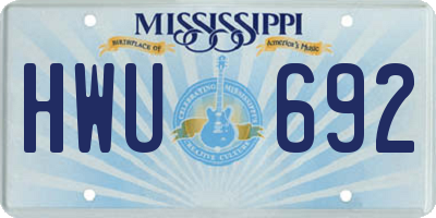 MS license plate HWU692