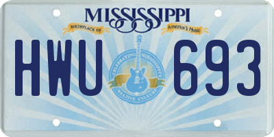 MS license plate HWU693