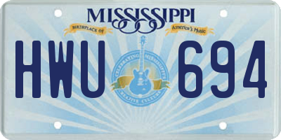 MS license plate HWU694