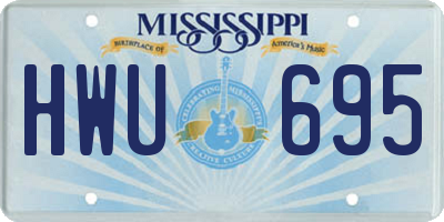 MS license plate HWU695
