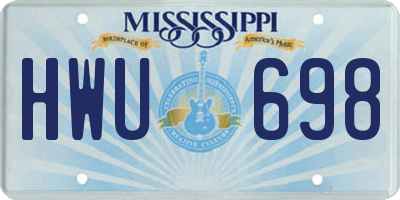 MS license plate HWU698
