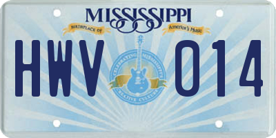 MS license plate HWV014