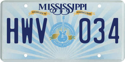 MS license plate HWV034