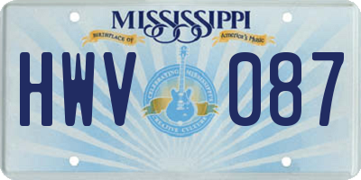 MS license plate HWV087