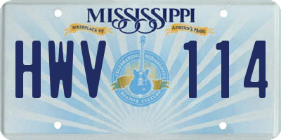 MS license plate HWV114