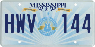 MS license plate HWV144