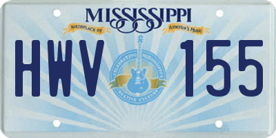 MS license plate HWV155