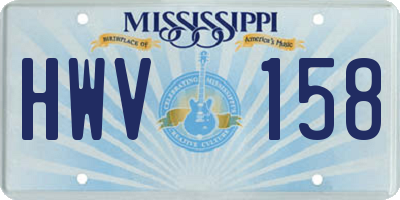 MS license plate HWV158