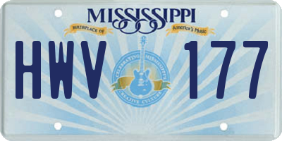 MS license plate HWV177