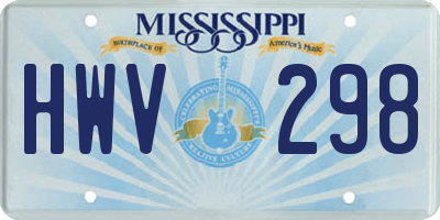 MS license plate HWV298