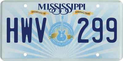 MS license plate HWV299