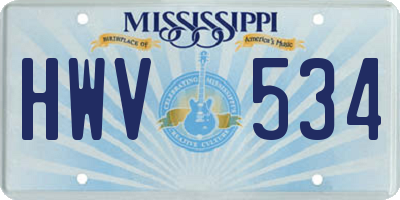 MS license plate HWV534