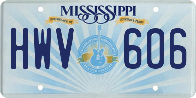 MS license plate HWV606