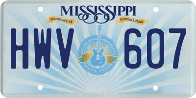 MS license plate HWV607
