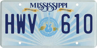 MS license plate HWV610