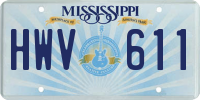 MS license plate HWV611