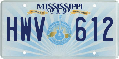 MS license plate HWV612