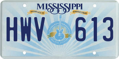 MS license plate HWV613