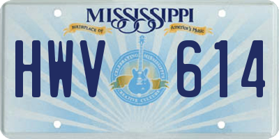 MS license plate HWV614