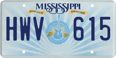 MS license plate HWV615