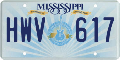 MS license plate HWV617