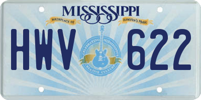 MS license plate HWV622