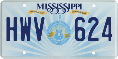 MS license plate HWV624