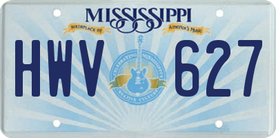 MS license plate HWV627