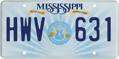 MS license plate HWV631