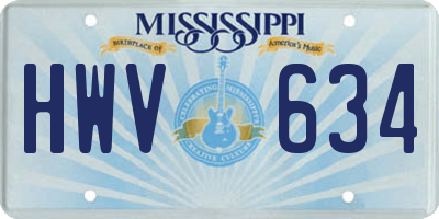 MS license plate HWV634