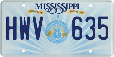 MS license plate HWV635