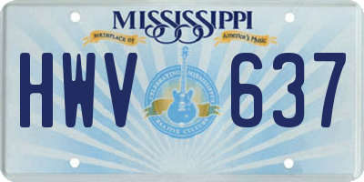 MS license plate HWV637