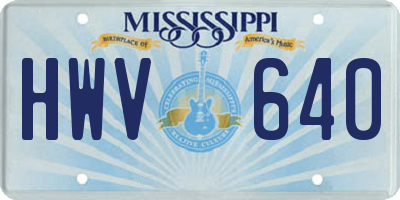 MS license plate HWV640