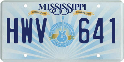 MS license plate HWV641
