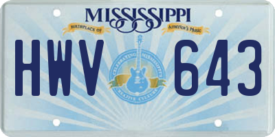 MS license plate HWV643